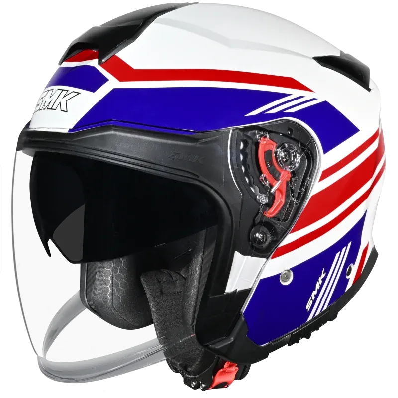 Smk Gtj Rambler Gl153 Red White Blue Half Face Helmet