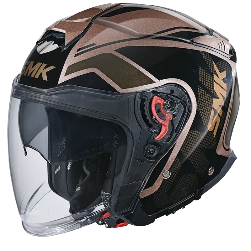 Smk Gtj Tourer Gl727 Rose Gold Black Half Face Helmet