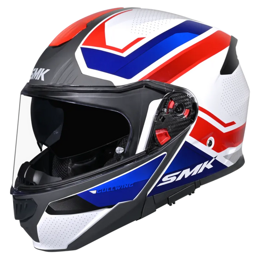 Smk Gullwing S01 Supertour GL153 White Blue Red Full Face Helmet