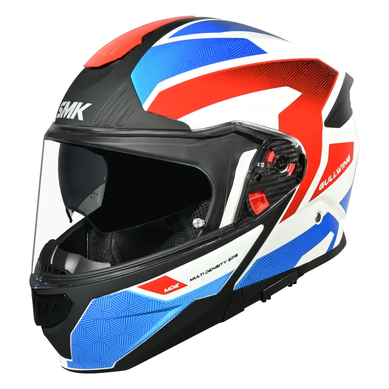 Smk Gullwing Sonic GL153 White Blue Red Flip Up Helmet