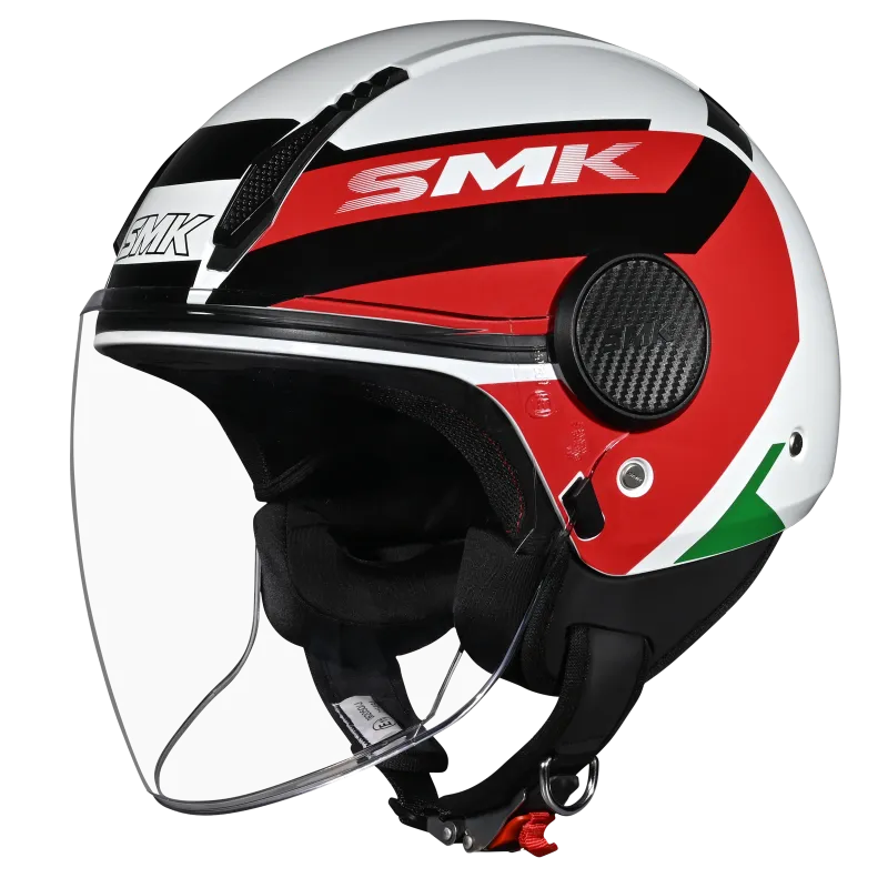 Smk Laminar Kentro GL138 Red Black White Half Face Helmet
