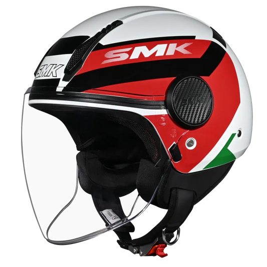 Smk Laminar Kentro GL138 Red Black White Half Face Helmet