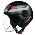 Smk Laminar Kentro GL263 Gray Black Red Half Face Helmet