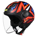 Smk Laminar Starz GL235 Black Red Half Face Helmet