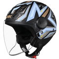 Smk Laminar Starz GL257 Blue Gray Half Face Helmet