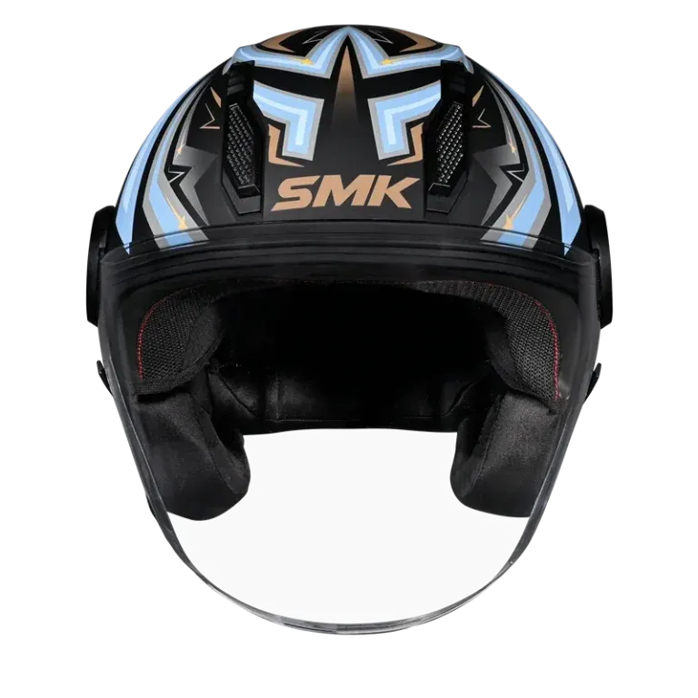 Smk Laminar Starz GL257 Blue Gray Half Face Helmet
