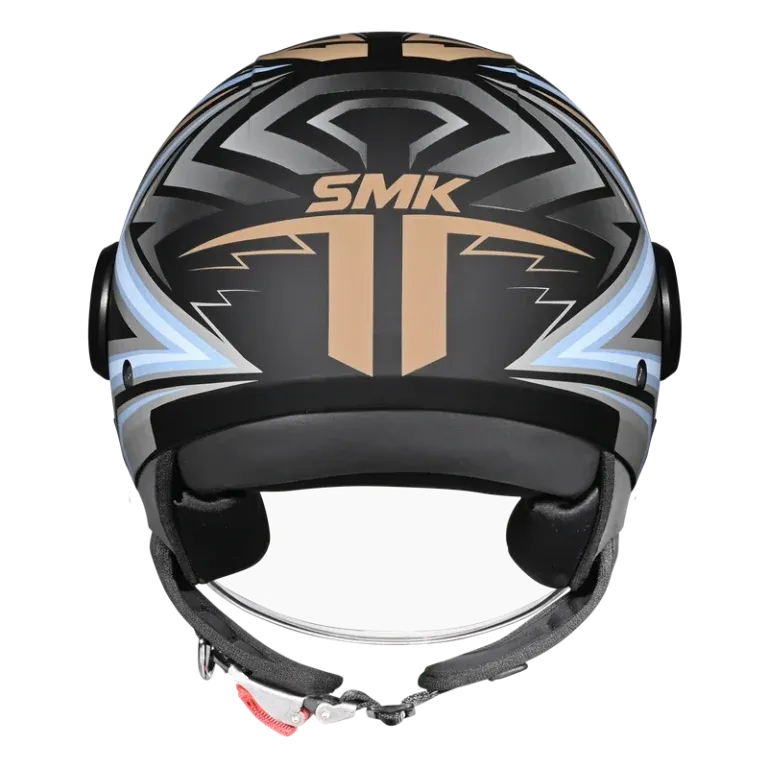 Smk Laminar Starz GL257 Blue Gray Half Face Helmet