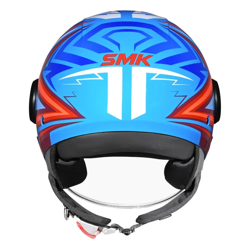 Smk Laminar Starz GL535 Blue Red Half Face Helmet