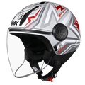 Smk Laminar Starz GL654 Blue Red Half Face Helmet