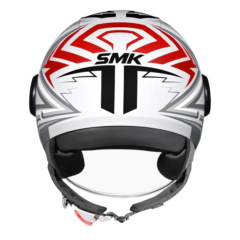 Smk Laminar Starz GL654 Blue Red Half Face Helmet