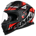 Smk Nova Track GL263 Black Grey Red Full Face Helmet