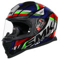 Smk Nova Track GL268 Black Grey Green Full Face Helmet
