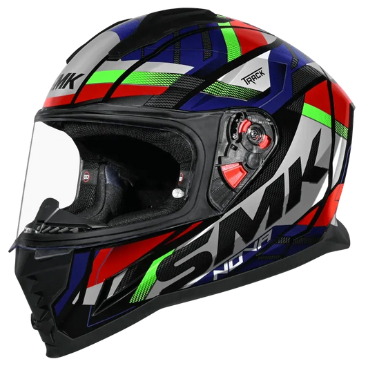 Smk Nova Track GL268 Black Grey Green Full Face Helmet