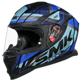 Smk Nova Track MA255 Black Blue Full Face Helmet