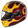 Smk Retro Inferno GL347 Red Yellow Full Face Helmet