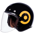 SMK Retro Jet Black Gl240 Half Face Helmet