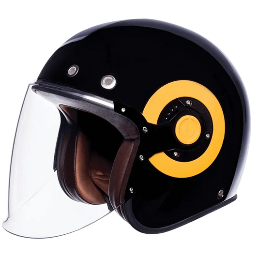SMK Retro Jet Black Gl240 Half Face Helmet