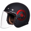 SMK Retro Jet Matt Black Ma230 Half Face Helmet