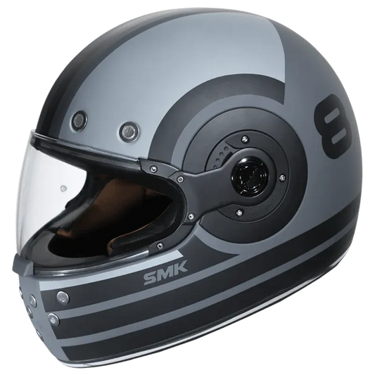 Smk Retro Ranko Ma626 Black Gray Half Face Helmet