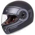 Smk Retro Seven GL260 Black Gray Half Face Helmet