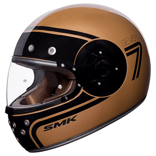 Smk Retro Seven Gl720 Brown Full Face Helmet