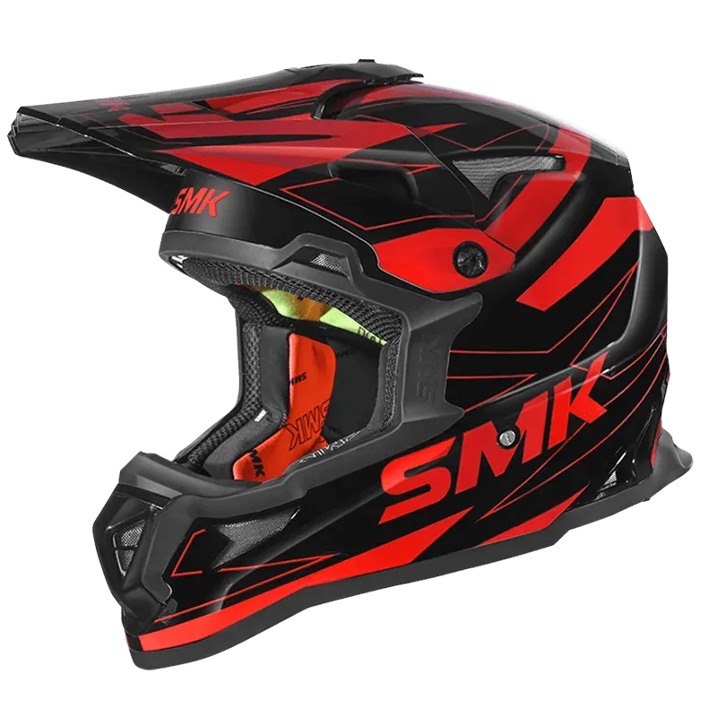 Smk Road Allterra Slope Gl230 Glossy Black Red Off Road Helmet