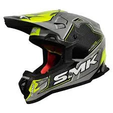 Smk Road X Throttle Gl422 Gloss Neon Yellow Black Off Road Helmet
