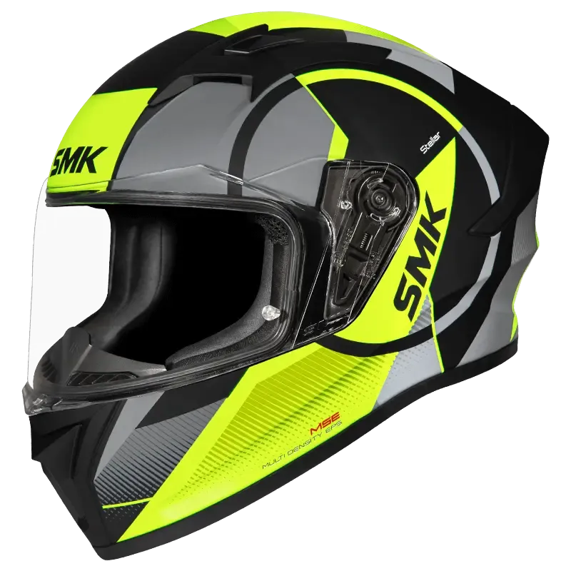 Smk Stellar Faro Gl264 Black Gray Yellow Full Face Helmet