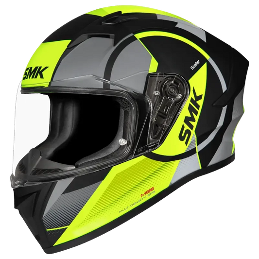 Smk Stellar Faro Gl264 Black Gray Yellow Full Face Helmet