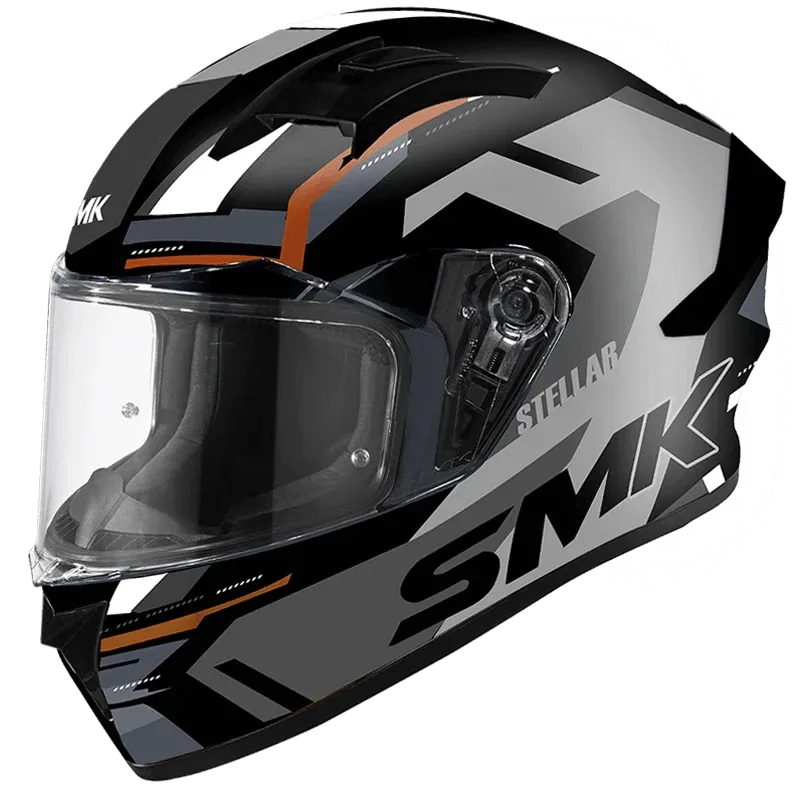 Smk Stellar K-Power MA267 Black Grey Full Face Helmet