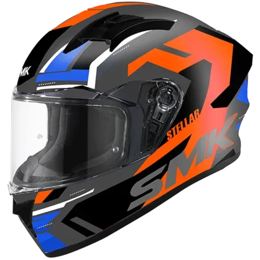 SMK Stellar L Power Gl 635 Grey Red Blue Full Face Helmet