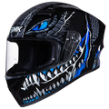 SMK Stellar Ma 265 Mat Balck Grey Blue Full Face Helmet