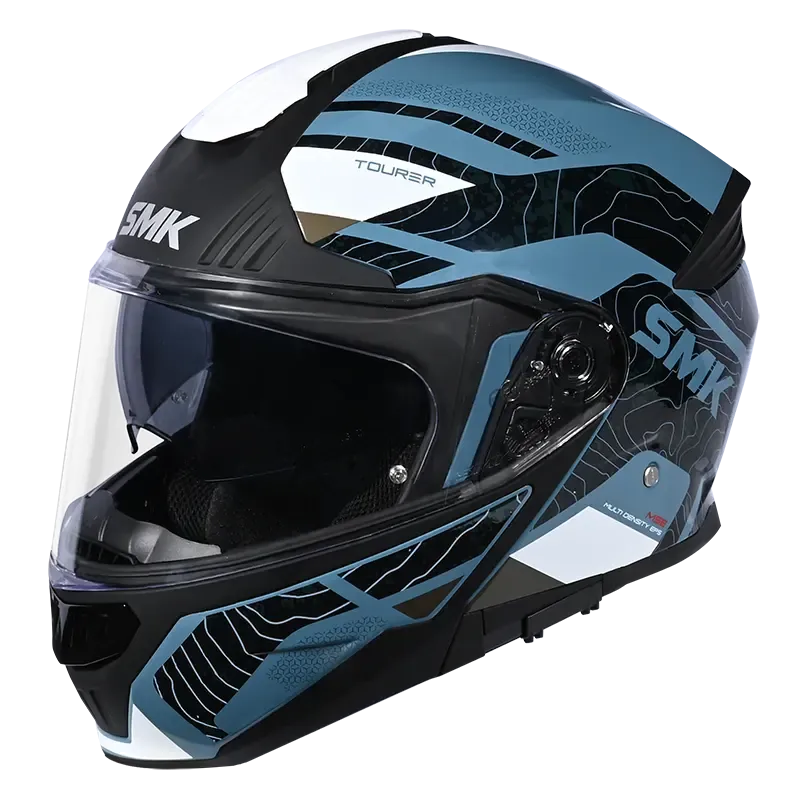 SMK Stellar Ma 551 Mat Blu White Full Face Helmet