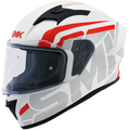 SMK Stellar Stage Matt White Grey Red Ma 163 Full Face Helmet