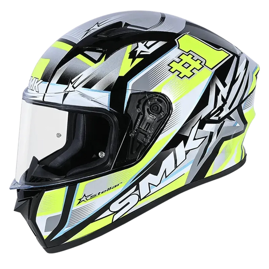 SMK Stellar Uno Gl214 White Full Face Helmet
