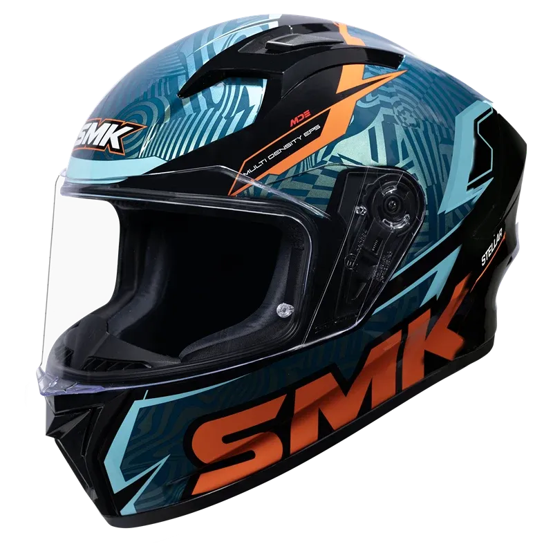 Smk Steller Fury Gl257 Blue Full Face Helmet