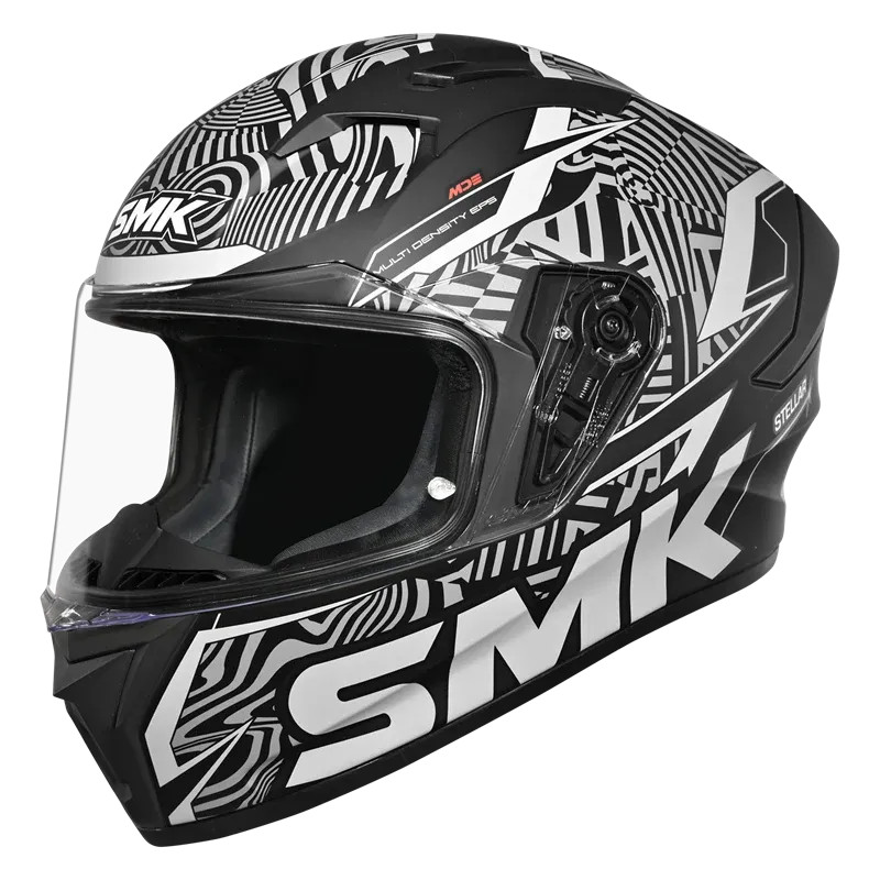 Smk Steller Fury Ma266 Black Grey Full Face Helmet