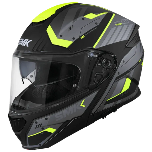 SMK Tekker Black Grey Yellow Gl264 Full Face Helmet