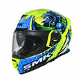 SMK Twister Dragon Gl458 Yellow Blue Green Full Face Helmet