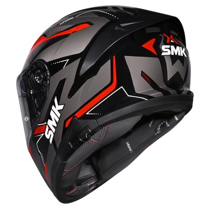 SMK Typhoon Azonix MA263 Black Grey Red Full Face Helmet