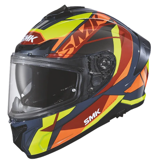 SMK Typhoon Gl 247 Black Yellow Orange Full Face Helmet