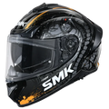 SMK Typhoon Reptile Gl267 Black Grey Orange Full Face Helmet