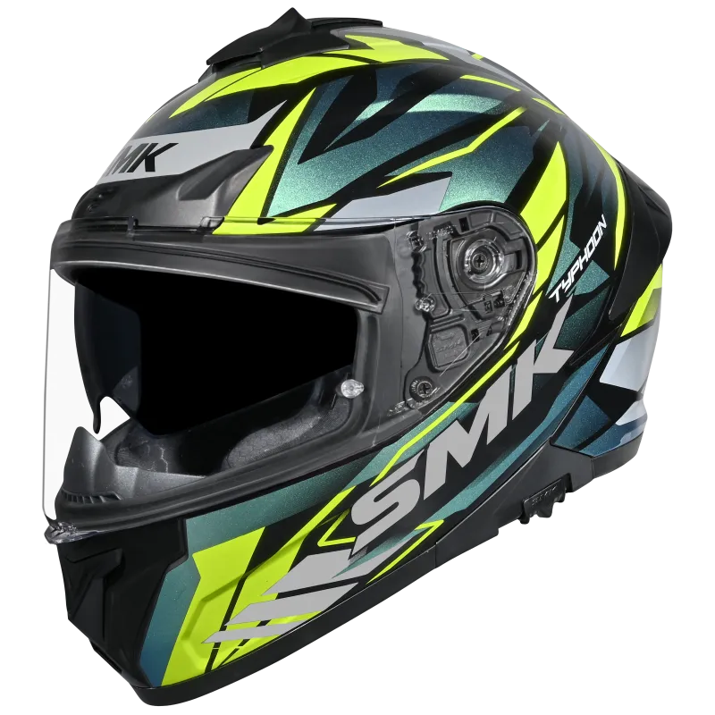 Smk Typhoon S01 Rival MA 254c Green Neon Full Face Helmet
