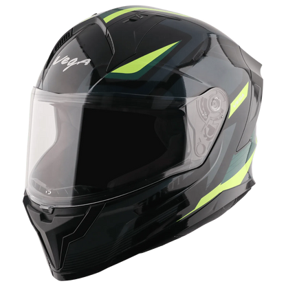 VEGA Sonic Dx Black Neon Yellow Full Face Helmet