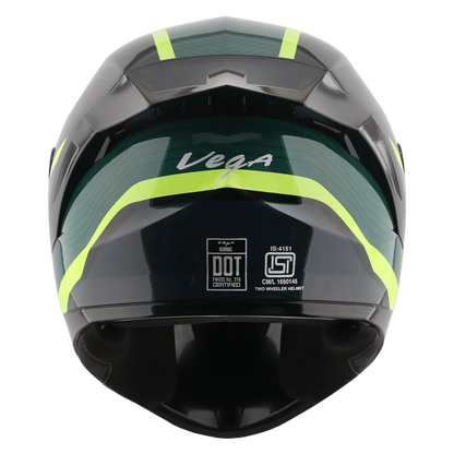 VEGA Sonic Dx Black Neon Yellow Full Face Helmet
