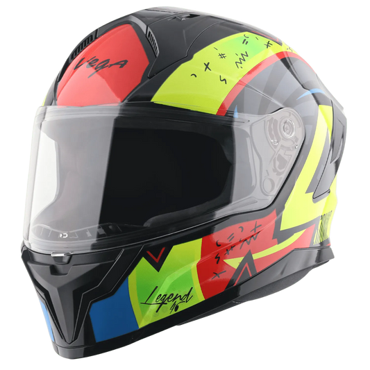 VEGA Sonic Dx Legend Black Neon Yellow Full Face Helmet
