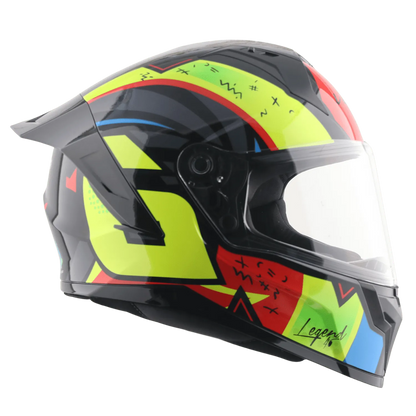 VEGA Sonic Dx Legend Black Neon Yellow Full Face Helmet