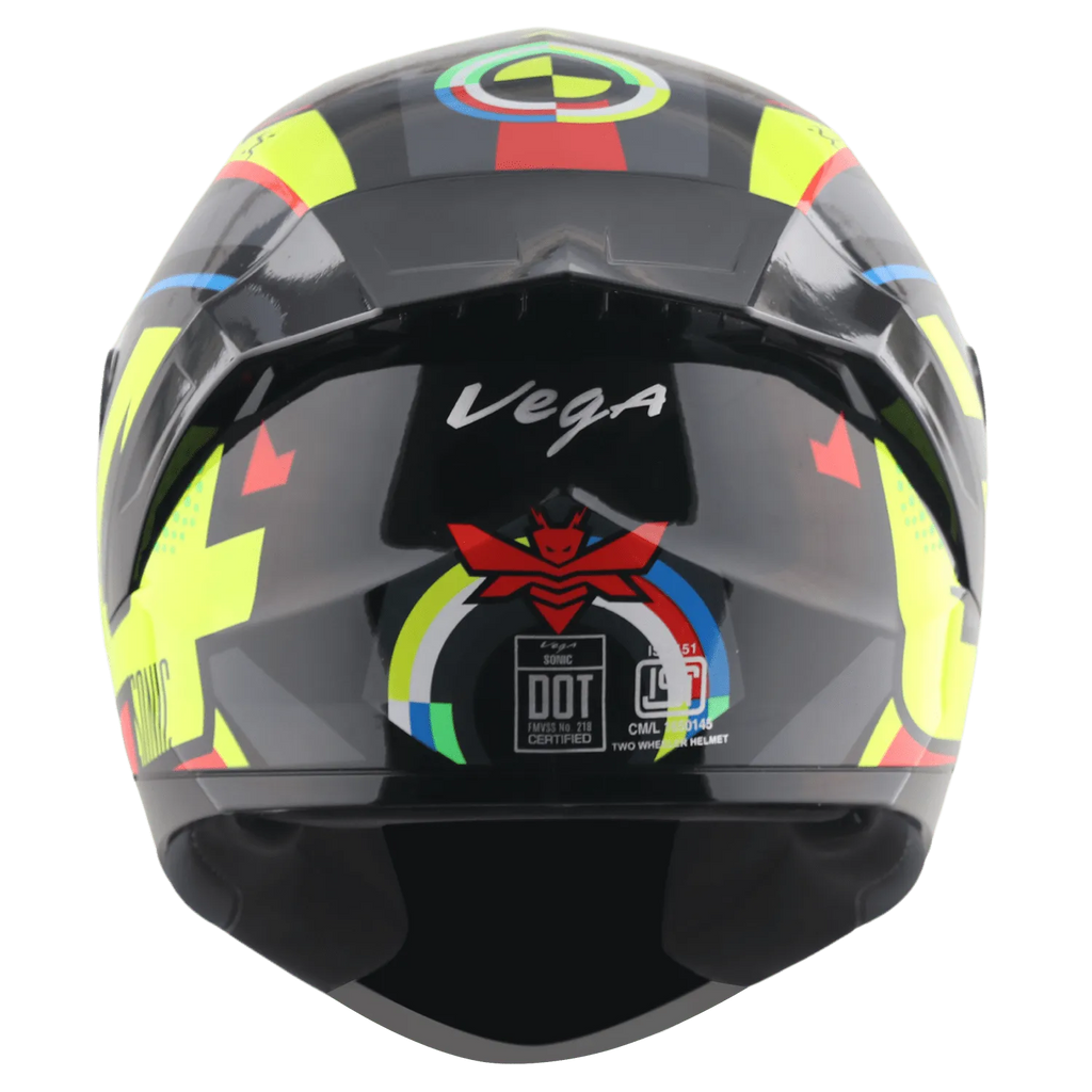 VEGA Sonic Dx Legend Black Neon Yellow Full Face Helmet