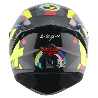 VEGA Sonic Dx Legend Black Neon Yellow Full Face Helmet
