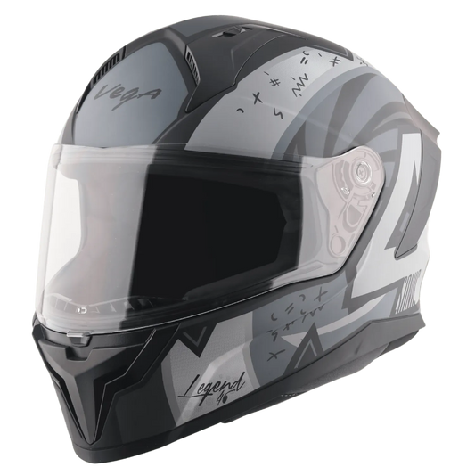 VEGA Sonic Dx Legend Dull Black Gray Full Face Helmet